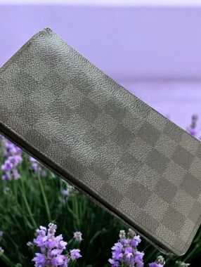 Low start. Louis Vuitton Black Wallet with Iconic Checkered DAMIER Design
